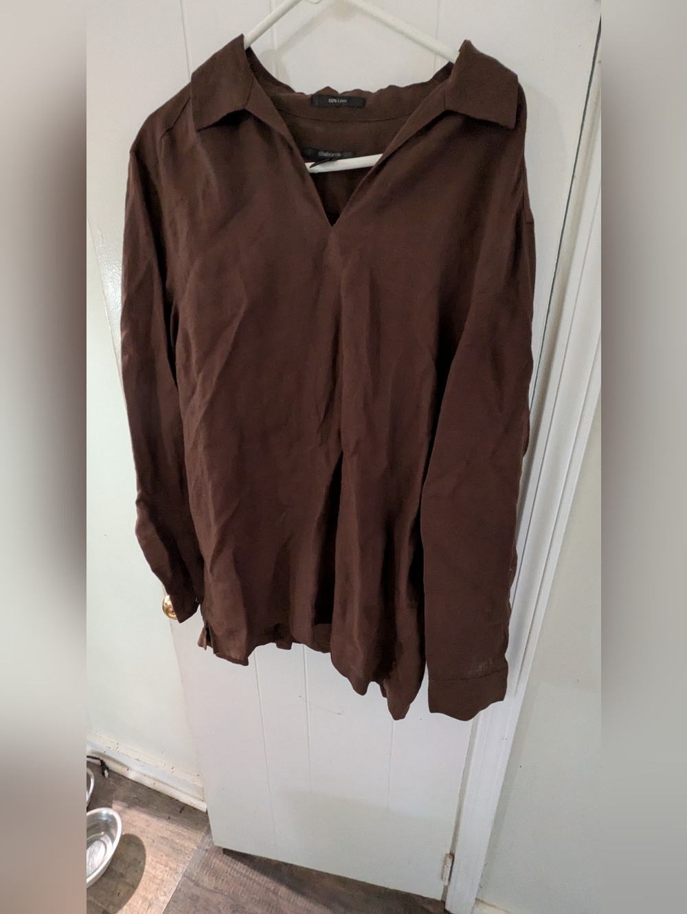 Brown Collared Long Sleeve Shirt
